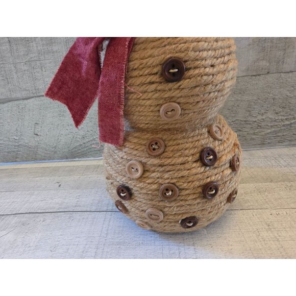Grassland RoadsTwine Snowman Decor With Button Accents Felt Scarf & Paper Hat - Picture 5 of 8